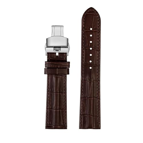 LOSUNLENU Lederarmband für Hamilton Khaki H7060573 Rindsleder-Texturband Herrenarmband(A brown silver F,22mm) von LOSUNLENU