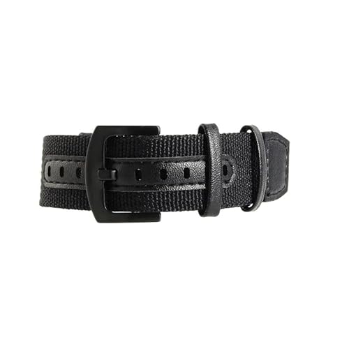 LOSUNLENU Nylon-Uhrenarmbänder für Hamilton Field Vintage Herren, schweißfestes Uhrenzubehör(Black-Black,20mm) von LOSUNLENU