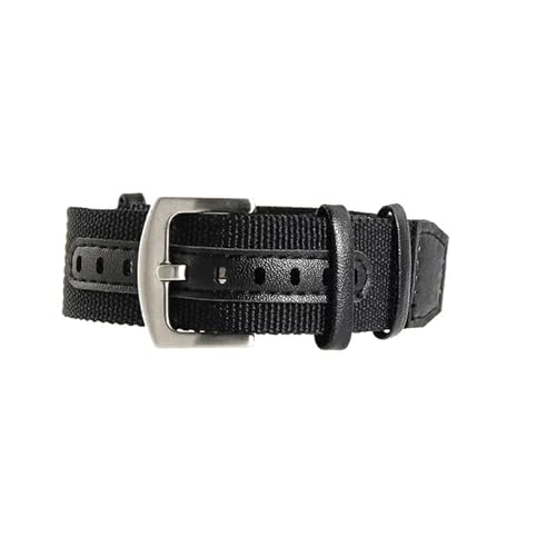 LOSUNLENU Nylon-Uhrenarmbänder für Hamilton Field Vintage Herren, schweißfestes Uhrenzubehör(Black-Steel,22mm) von LOSUNLENU