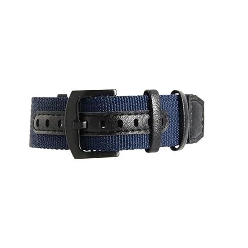 LOSUNLENU Nylon-Uhrenarmbänder für Hamilton Field Vintage Herren, schweißfestes Uhrenzubehör(Blue-Black,22mm) von LOSUNLENU