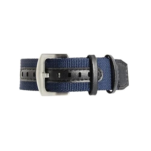 LOSUNLENU Nylon-Uhrenarmbänder für Hamilton Field Vintage Herren, schweißfestes Uhrenzubehör(Blue-Steel,22mm) von LOSUNLENU