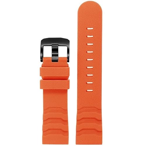 LOSUNLENU Silikonarmband für Luminox-Uhren, wasserdichtes Ersatzzubehör, 24 mm(Orangeb) von LOSUNLENU