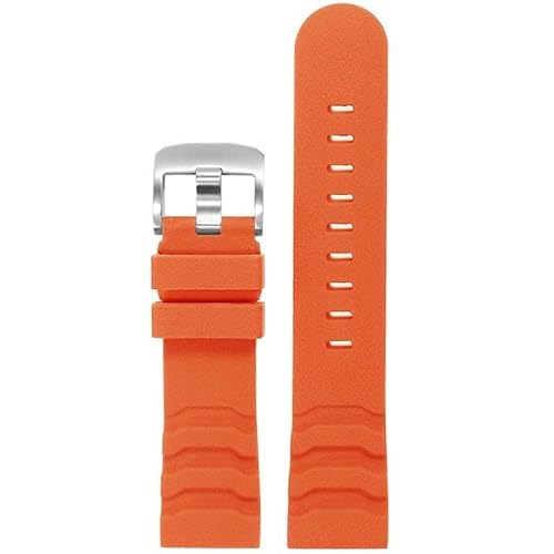 LOSUNLENU Silikonarmband für Luminox-Uhren, wasserdichtes Ersatzzubehör, 24 mm(Oranges) von LOSUNLENU