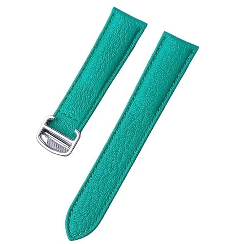 LOSUNLENU Uhrenarmbänder aus echtem Leder für Cartier Tank, London Key Series Uhrenarmband(Green,15mm) von LOSUNLENU