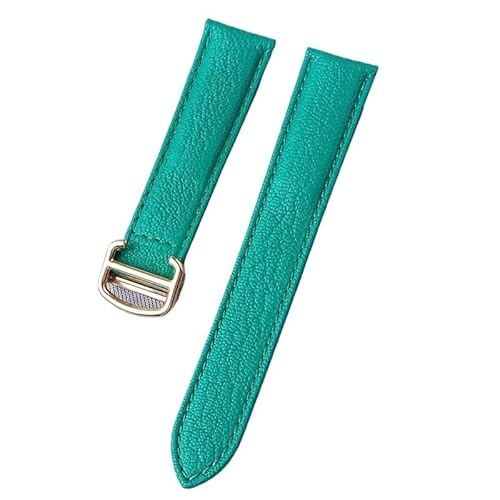 LOSUNLENU Uhrenarmbänder aus echtem Leder für Cartier Tank, London Key Series Uhrenarmband(Green gold,18mm) von LOSUNLENU