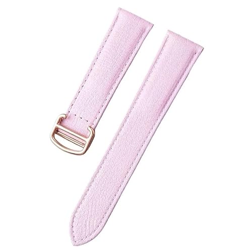 LOSUNLENU Uhrenarmbänder aus echtem Leder für Cartier Tank, London Key Series Uhrenarmband(Mallow purple rose,17mm) von LOSUNLENU