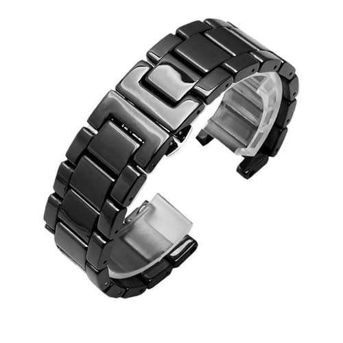 LOSUNLENU Uhrenarmband Aus Edelstahl Mit Konkavem Ende Für Cartier Pasha-Serie WSPA0013 Und W31077U2(Black3,16-8mm) von LOSUNLENU