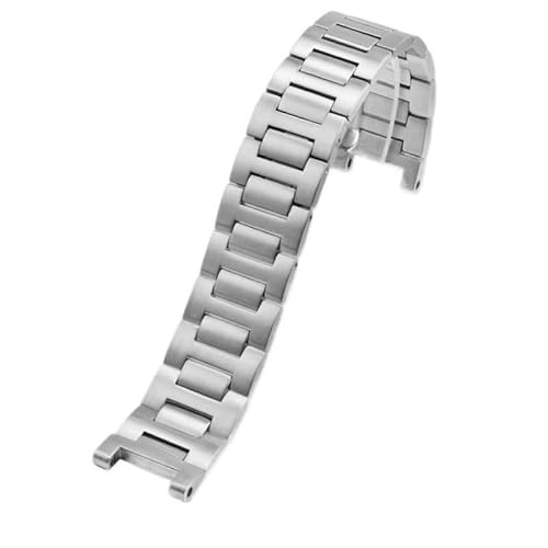 LOSUNLENU Uhrenarmband Aus Edelstahl Mit Konkavem Ende Für Cartier Pasha-Serie WSPA0013 Und W31077U2(Silver1,16-8mm) von LOSUNLENU
