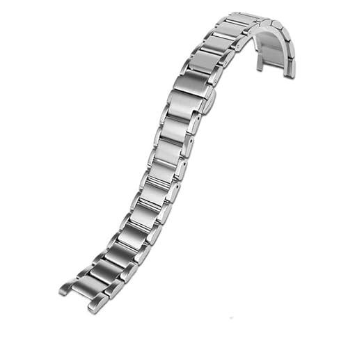 LOSUNLENU Uhrenarmband Aus Edelstahl Mit Konkavem Ende Für Cartier Pasha-Serie WSPA0013 Und W31077U2(Silver2,20-12mm) von LOSUNLENU