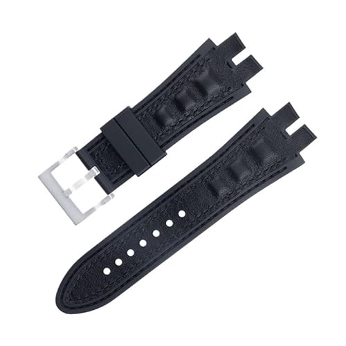 LOSUNLENU Uhrenarmband aus mattiertem Wildleder für Roger Dubuis EXCALIBUR King Uhrenarmband mit weicher Gummibasis(Blacks a) von LOSUNLENU