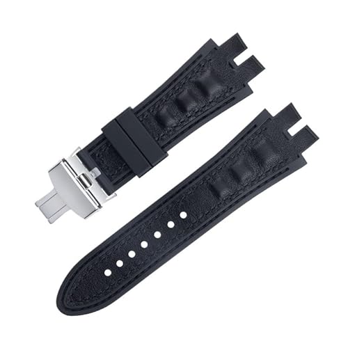LOSUNLENU Uhrenarmband aus mattiertem Wildleder für Roger Dubuis EXCALIBUR King Uhrenarmband mit weicher Gummibasis(Blacks b) von LOSUNLENU