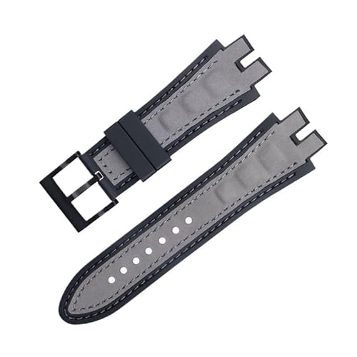 LOSUNLENU Uhrenarmband aus mattiertem Wildleder für Roger Dubuis EXCALIBUR King Uhrenarmband mit weicher Gummibasis(Greyb a) von LOSUNLENU