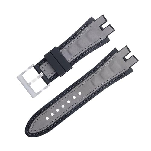 LOSUNLENU Uhrenarmband aus mattiertem Wildleder für Roger Dubuis EXCALIBUR King Uhrenarmband mit weicher Gummibasis(Greys a) von LOSUNLENU