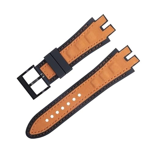 LOSUNLENU Uhrenarmband aus mattiertem Wildleder für Roger Dubuis EXCALIBUR King Uhrenarmband mit weicher Gummibasis(Orangeb a) von LOSUNLENU