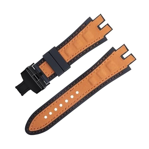 LOSUNLENU Uhrenarmband aus mattiertem Wildleder für Roger Dubuis EXCALIBUR King Uhrenarmband mit weicher Gummibasis(Orangeb b) von LOSUNLENU