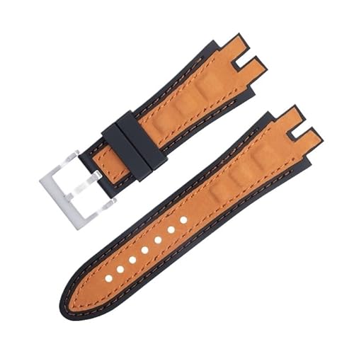 LOSUNLENU Uhrenarmband aus mattiertem Wildleder für Roger Dubuis EXCALIBUR King Uhrenarmband mit weicher Gummibasis(Oranges a) von LOSUNLENU