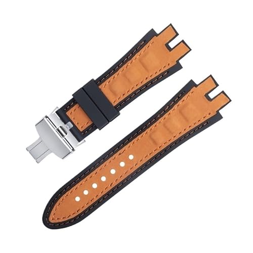 LOSUNLENU Uhrenarmband aus mattiertem Wildleder für Roger Dubuis EXCALIBUR King Uhrenarmband mit weicher Gummibasis(Oranges b) von LOSUNLENU