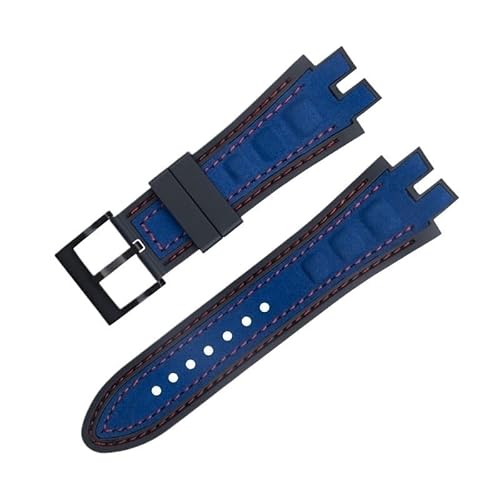 LOSUNLENU Uhrenarmband aus mattiertem Wildleder für Roger Dubuis EXCALIBUR King Uhrenarmband mit weicher Gummibasis(Red blueb a) von LOSUNLENU
