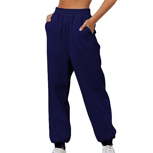 LOSVIP Jogginghose Damen,Dünne, hoch taillierte, lockere Jogginghose für Damen, Bequeme, hoch taillierte Jogginghose mit Taschen, lässige Jogginghose Weite Hose Damen von LOSVIP