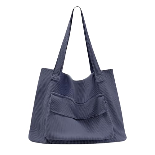 LOTEZAVA Cord Tasche Handtasche Damen Shopper Tote bag Große Umhängetasche mit Reißverschluss Mehrere Taschen Shopper Tasche für die Arbeit Einkaufen Schule Tägliche Reisen von LOTEZAVA