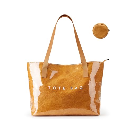 LOTEZAVA Tote Bag Tasche Damen Shopper Tasche PVC Handbags Groß Henkeltaschen Schultertasche Damen Gross Tragetasche Reise Arbeitstasche von LOTEZAVA