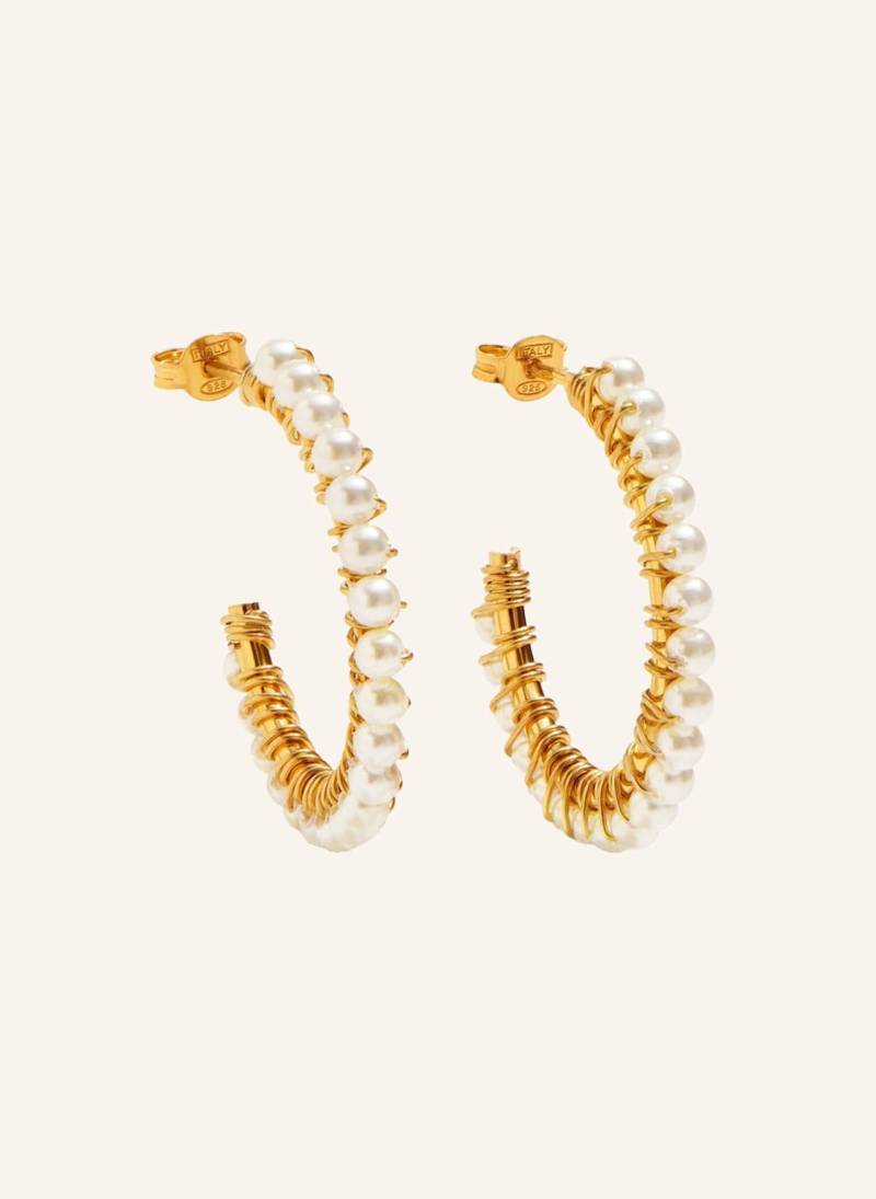 Lott.Gioielli Ohrhänger Earring Hoop With Pearls By Glambou gold von LOTT.gioielli