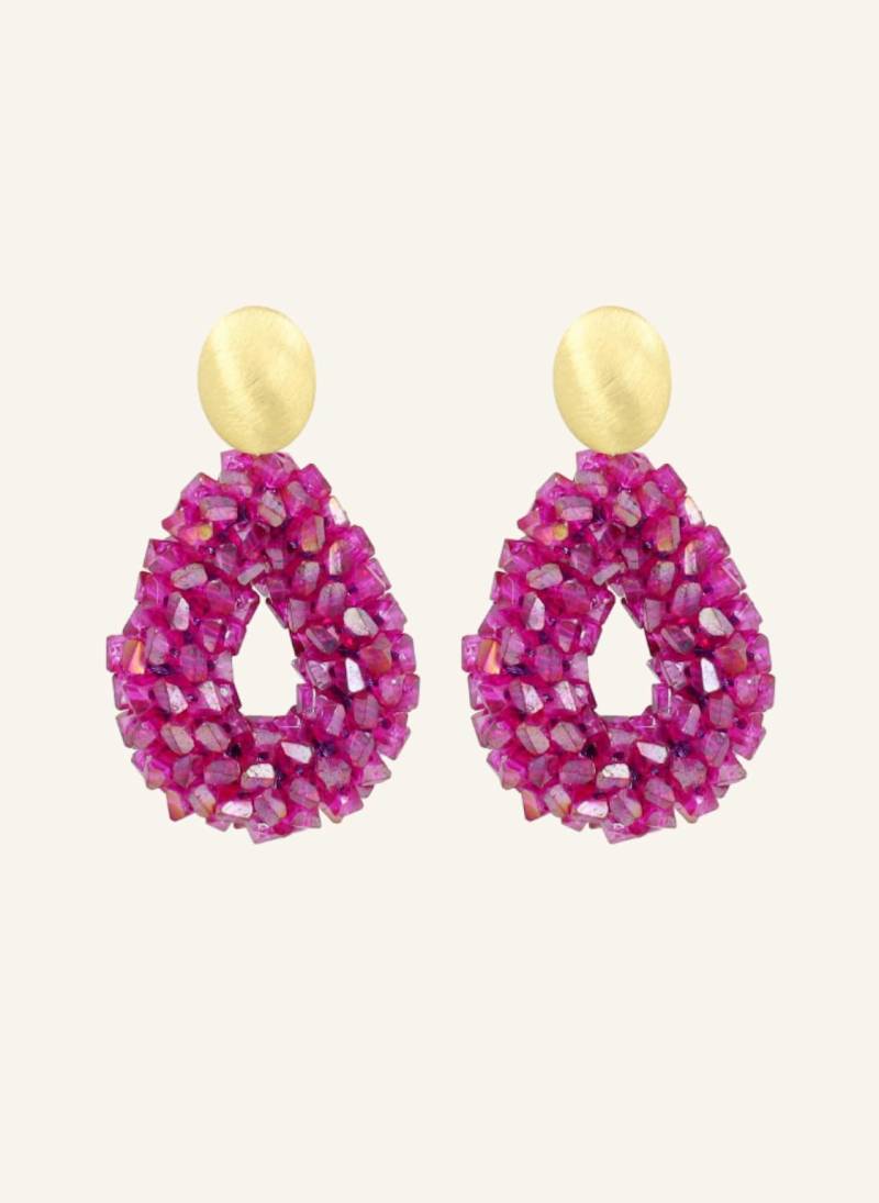 Lott.Gioielli Ohrhänger Marieke Drop S Raw Fuchsia Purple By Glambou pink von LOTT.gioielli