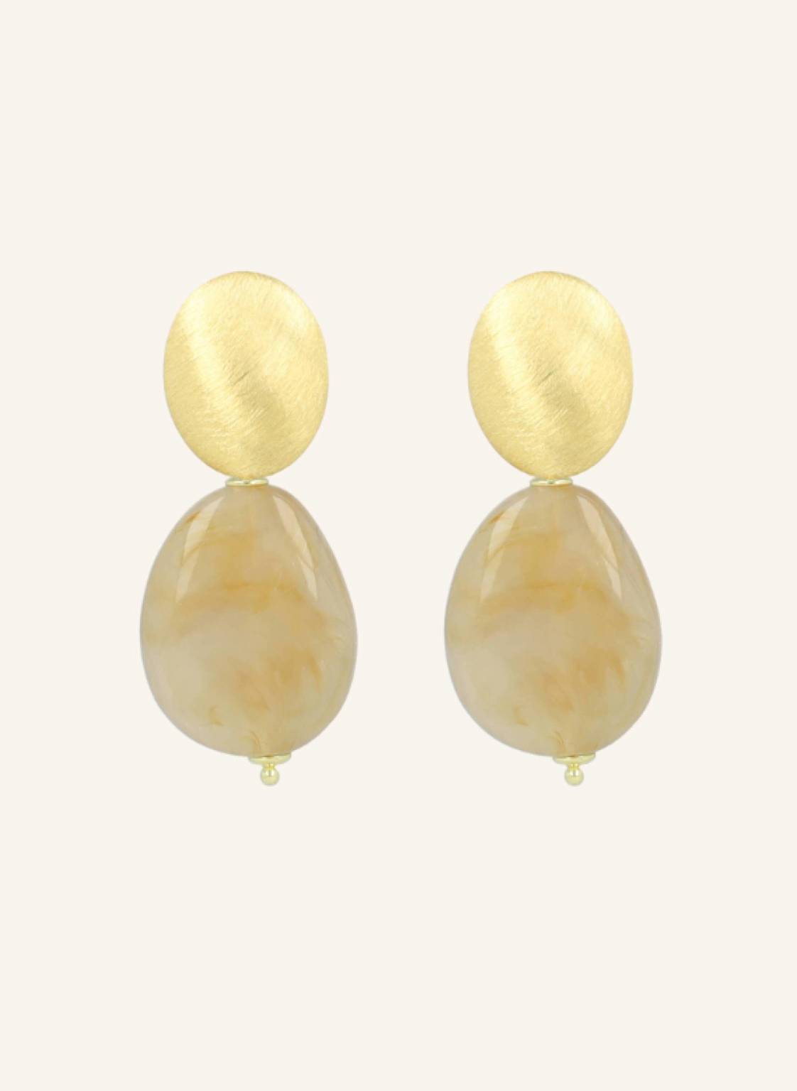Lott.Gioielli Ohrringe Amber Squeezed Drop Naturel Mix By Glambou gold von LOTT.gioielli
