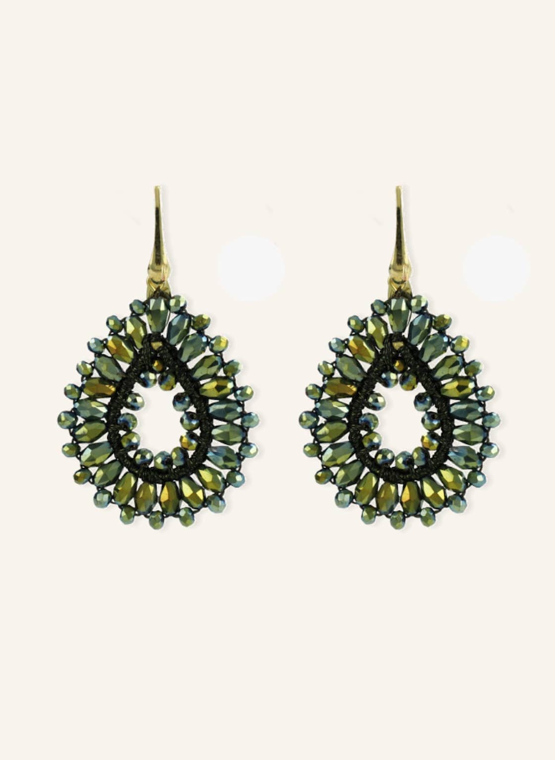 Lott.Gioielli Ohrringe Robin Drop Crystal S Metallic Green By Glambou gold von LOTT.gioielli