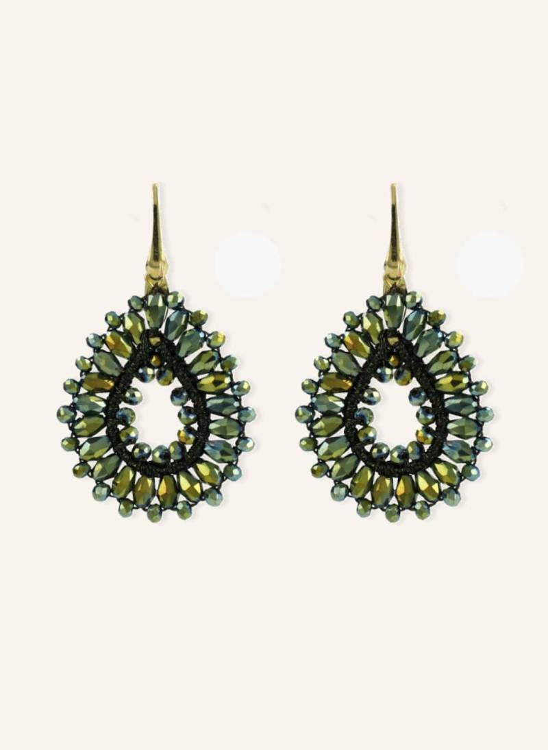 Lott.Gioielli Ohrringe Robin Drop Crystal S Metallic Green By Glambou gold von LOTT.gioielli