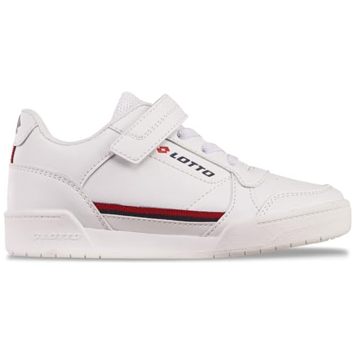 Lotto Unisex Kinder Sneaker, White Red, 27 EU Lotto Unisex Kinder Sneaker, White Red, 27 EU von Lotto