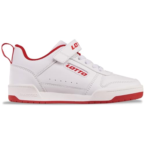 Lotto Unisex Kinder Sneaker, White Red, 27 EU Lotto Unisex Kinder Sneaker, White Red, 27 EU von Lotto