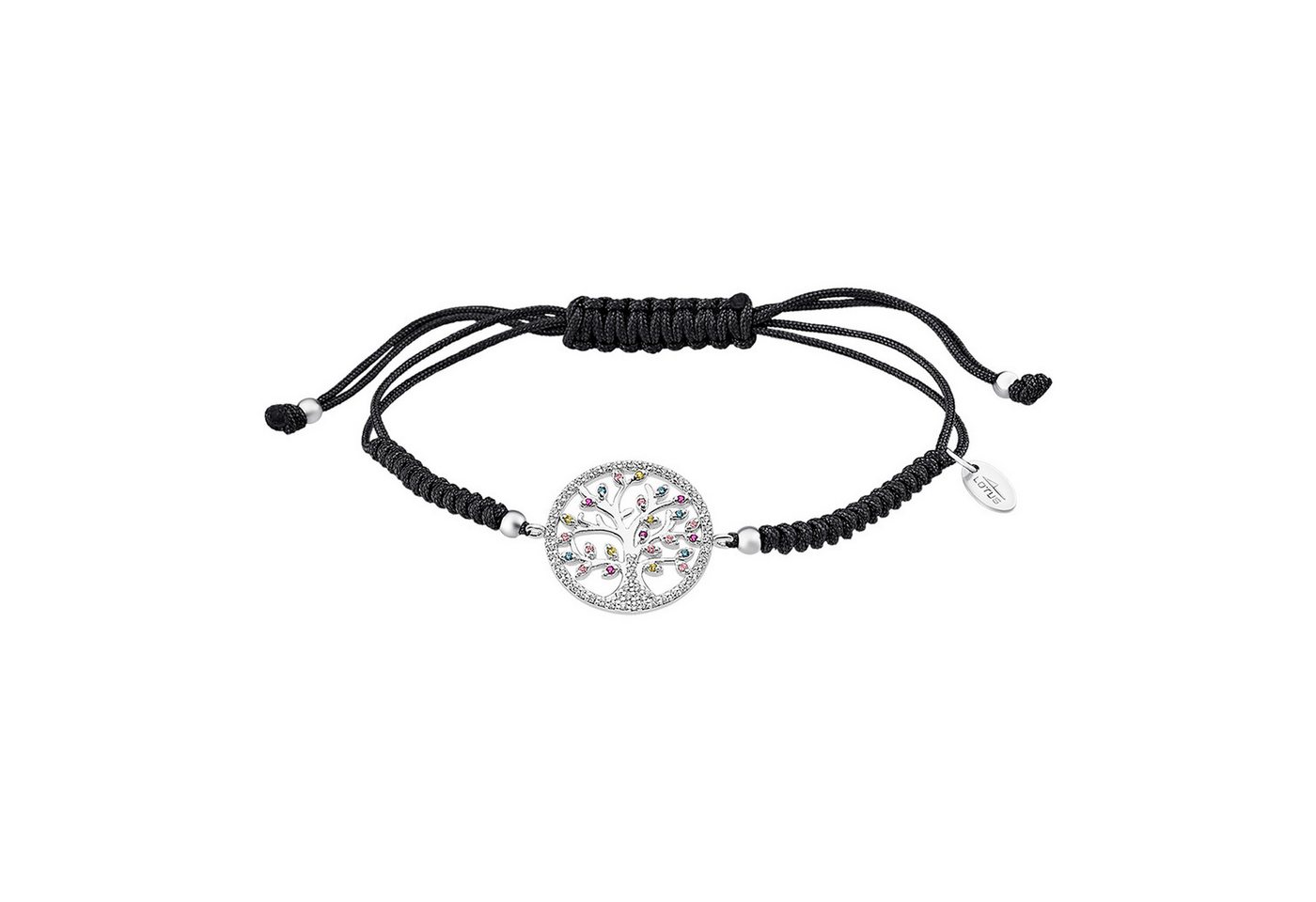 LOTUS SILVER Armband LP1896-2/2 – Lebensbaum – 925er Silber – Baumwollband Schwarz von LOTUS SILVER