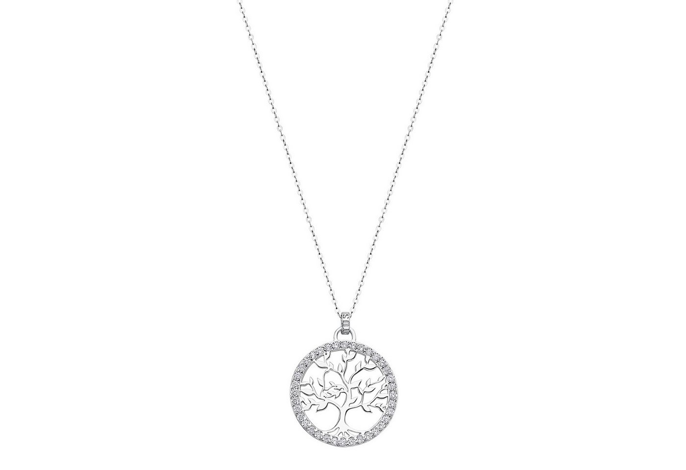 LOTUS SILVER Kette mit Anhänger LP1746-1/1 Damen-Halskette – Lebensbaum-Anhänger aus 925er Silber, 42 + 2,5 cm von LOTUS SILVER