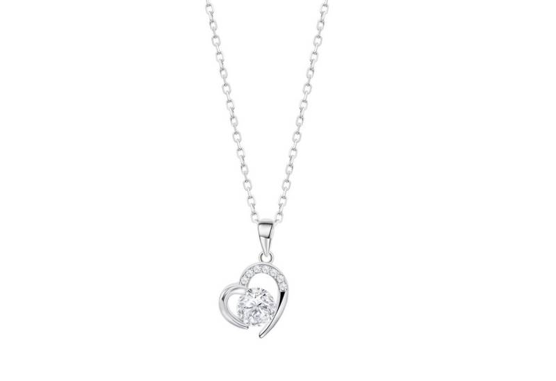 LOTUS SILVER Kette mit Anhänger LP3106-1/1 Damen-Halskette – Herzanhänger mit Zirkonia, 42 + 2,5 cm von LOTUS SILVER