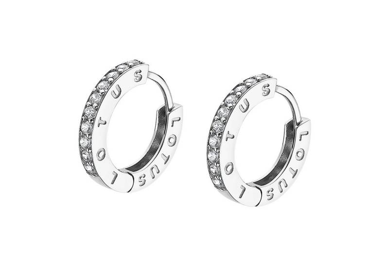 LOTUS SILVER Klappcreolen LP1887-4/1 Damen-Creolen – Silberfarben, mit Zirkonia, 15 mm von LOTUS SILVER