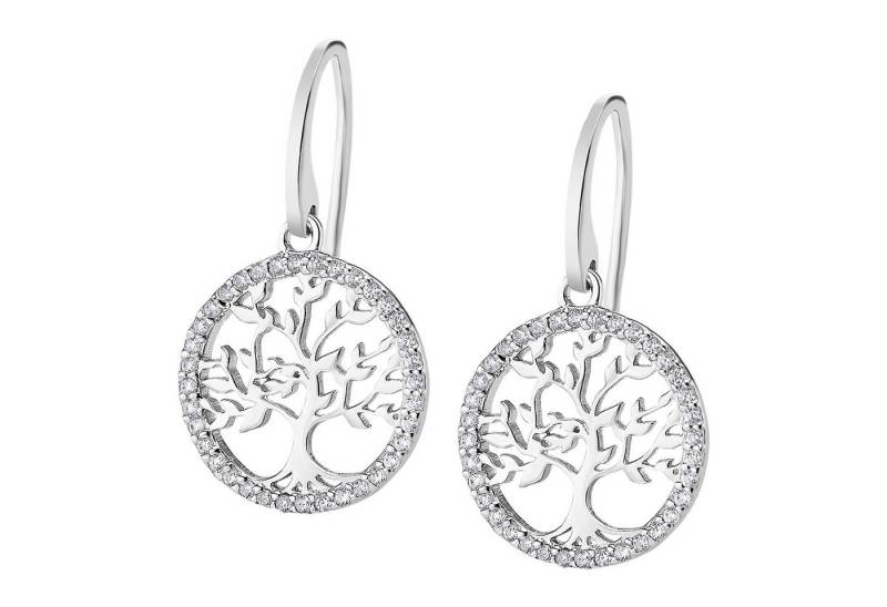 LOTUS SILVER Ohrhänger-Set LP1746-4/1 – Tree of Life – 925er Silber & Zirkonia – 15 mm von LOTUS SILVER