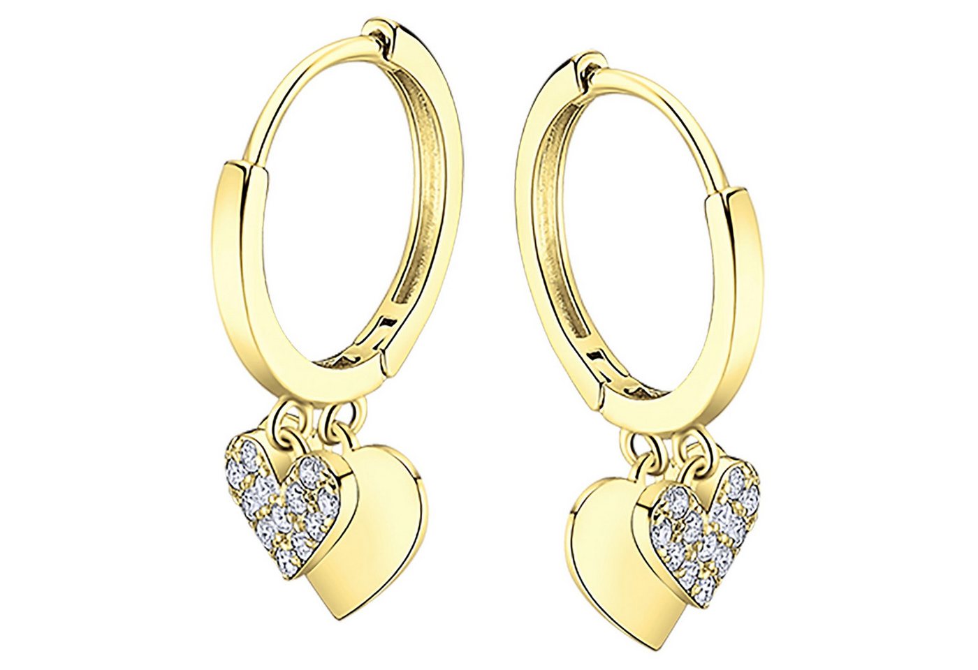 LOTUS SILVER Paar Creolen LOTUS Silver Zirkoniastein 925 Silber (Creolen), Creole Zirkoniastein 925 Sterling Silber, Farbe: gold, silber von LOTUS SILVER