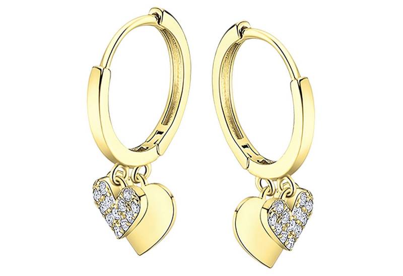 LOTUS SILVER Paar Creolen LOTUS Silver Zirkoniastein 925 Silber (Creolen), Creole Zirkoniastein 925 Sterling Silber, Farbe: gold, silber von LOTUS SILVER