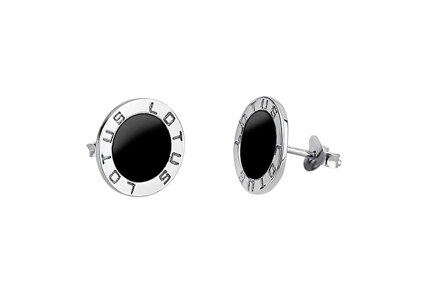 LOTUS SILVER Paar Ohrstecker "Trendy" LP1299-4/4 – 925er Silber, schwarze Zirkonia, Ø 10 mm von LOTUS SILVER