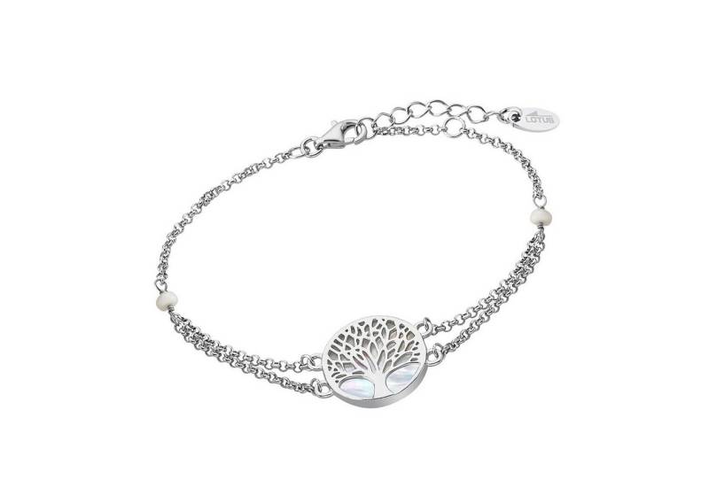 LOTUS SILVER Silberarmband LOTUS Silver Lebensbaum Armband (Armband), 925 Sterling Silber Lebensbaum, Farbe: perlmutt, silber von LOTUS SILVER