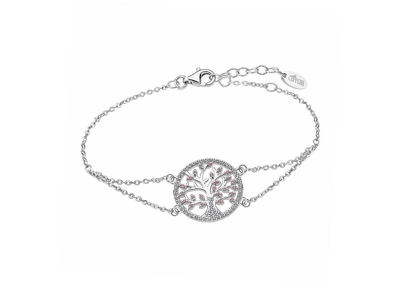 LOTUS SILVER Silberarmband Lotus Silver Lebensbaum Armband (Armband), 925 Sterling Silber Lebensbaum, Farbe: silber, rosa von LOTUS SILVER