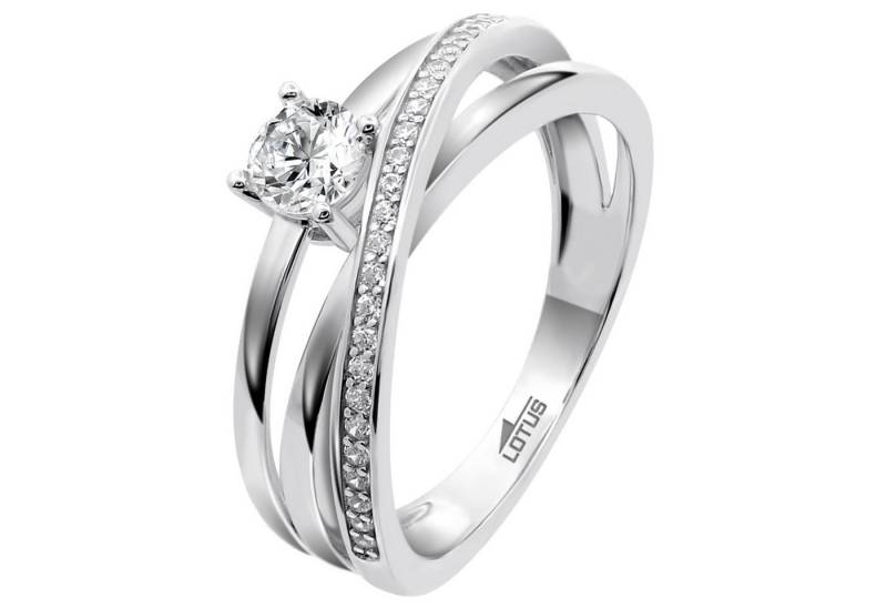 LOTUS SILVER Silberring LOTUS Silver Ring Zirkoniastein 925 (Fingerring), Ring Zirkoniastein 925 Sterling Silber, Farbe: silber von LOTUS SILVER