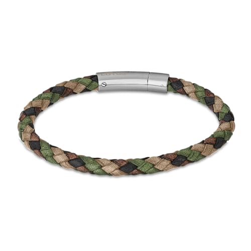Lotus Style Armband für Herren aus Edelstahl und Leder in der Farbe Silber und Braun, Durchmesser: 21,5 cm, LS2141-2/4 von Lotus