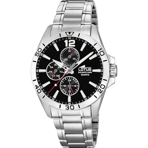 LOTUS Herren Chronograph Edelstahl Silber-Schwarz, Durchmesser: 42mm, Wasserdichtigkeit: 5 Bar, 18812/3 von LOTUS