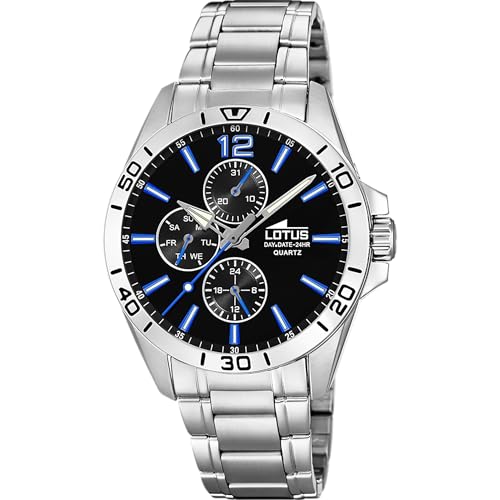 LOTUS Herren Chronograph Edelstahl Silber-Schwarz-Blau, Durchmesser: 42mm, Wasserdichtigkeit: 5 Bar, 18812/4 von LOTUS