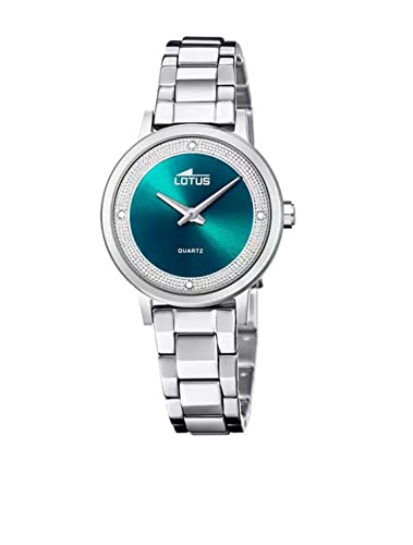LOTUS Damen Armbanduhr aus Edelstahl in der Farbe Silber-Grün 32mm, Wasserdichtigkeit: 5Bar, 18892/5 von LOTUS