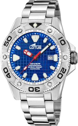 Lotus Mens Divers Watch - WR 200M - with Steel Bracelet 18929/B von Lotus