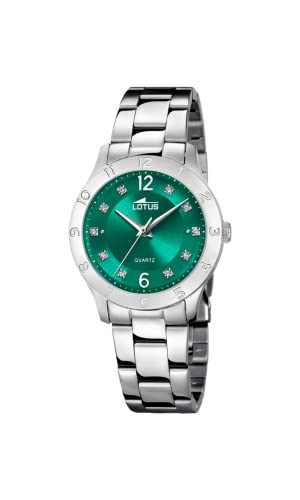 Lotus Damen Armbanduhr aus Edelstahl in der Farbe Silber mit einem Gehäusedurchmesser von 32,5mm, Wasserdichtigkeit: 5bar, 18569/C von LOTUS
