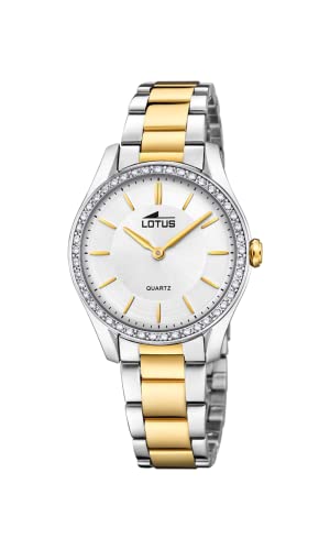 LOTUS Damen Fashion Uhr Bliss in der Farbe Silber/Gold mit Edelstahlarmband, Gehäusedurchmesser: 35mm, 18797/1 von LOTUS